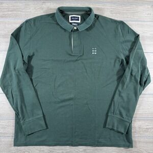 Eden Park Paris Polo Shirt 2XL Green Peruvian Pima Cotton Long Sleeve Piqué